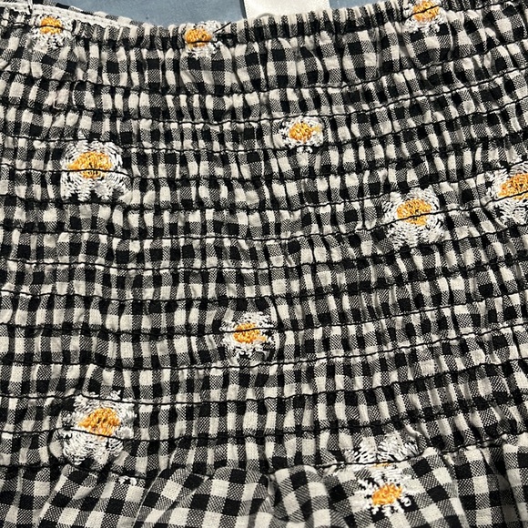 NWT Kirious Los Angeles Sunflower Gingham Babydoll Top  size Medium - Picture 4 of 7